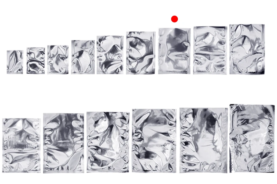 Алуминиеви торбички 110x160 мм с възможност за запечатване с термолепачка - 100 бр.-изображение_група