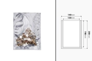  Алуминиеви торбички с размер 140x200 мм с възможност за запечатване с термолепачка - 100 бр.-изображение_размери