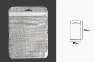Пликчета с цип 150x200 mm, със сребърна нетъкана задна част и прозрачна предна част и дупка Eurohole - 100 бр.-2