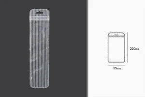 Пластмасови пликове с цип 55x220 mm - прозрачна предна част с дупка Eurohole - 100 броя-2