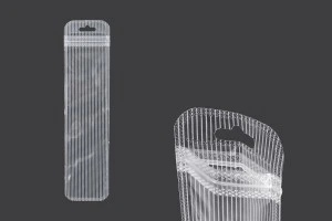 Пластмасови пликове с цип 55x220 mm - прозрачна предна част с дупка Eurohole - 100 броя-1