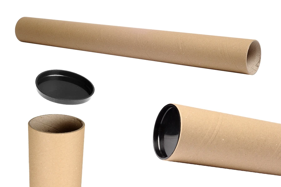 Цилиндрична хартиена кутия 73х750 мм с пластмасов капак - 10 бр.-изображение_продукт