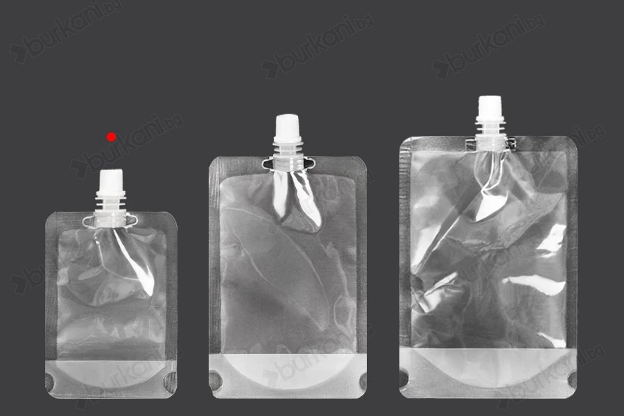 Прозрачна торбичка тип ДОЙ ПАК 100 ml  с бяла капачка - 50 бр-изображение_размери