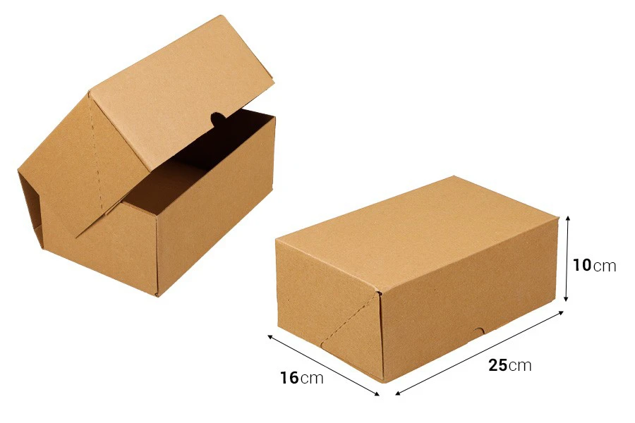 Картонена кутия 250x160x100 мм 3-слойна с автоматично сглобяване (№ 60) - 25 бр.-изображение_размери