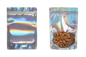 Алуминиеви торбички  тип Doy Pack, прозрачни отпред с "цип" и с възможност за термозапечатване180x40x255 mm - 50 бр.-5