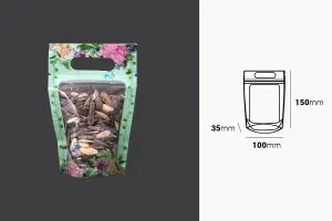 Прозрачни пликчета ДОЙ ПАК с цип и дръжка, с размери 100x35x150 mm , в опаковка от 50 бр.-2
