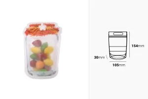 Пликове тип Doy Pack с цип във формата на буркан с размери 105x30x154 mm с цип затваряне - 50 бр./пакет-2