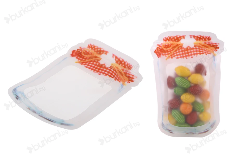 Пликове тип Doy Pack с цип във формата на буркан с размери  135x35x195 mm , в опаковка от 50 бр.-изображение_група