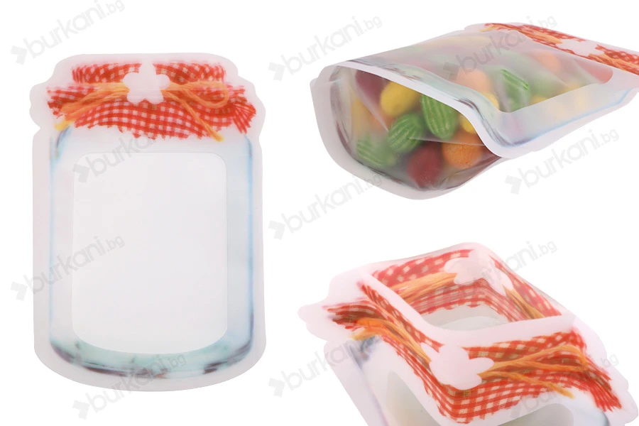 Пликове тип Doy Pack с цип във формата на буркан с размери 165x43x243 mm - в опаковка от 50 бр.-изображение_продукт