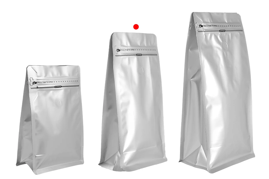 Алуминиеви торбички тип Doy Pack 135x75x265 мм с клапан, затваряне с цип и термозаваряване - 25 бр.-изображение_група