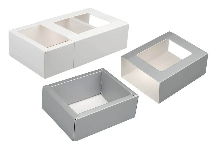 Опаковъчна картонена кутия 140x110x52 мм (чекмедже) с прозорец - 12 бр.-изображение_група