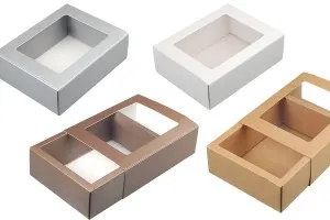 Опаковъчна картонена кутия 170x130x52 мм (чекмедже) с прозорец - 12 бр.-1