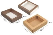 Опаковъчна картонена кутия 195x155x50 мм (чекмедже) с прозорец - 12 бр. Опаковъчна картонена кутия 195x155x50 мм (чекмедже) с прозорец - 12 бр.-изображение_размери