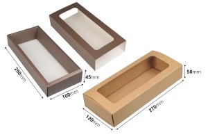 Опаковъчна картонена кутия 270x120x50 мм (чекмедже) с прозорец - 12 бр.-2