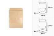 Торбички тип ДОЙ ПАК с размери 100x30x150 mm, с цип, прозорец, вътрешна и външна прозрачна облицовка - 100 бр. Торбички тип ДОЙ ПАК с размери 100x30x150 mm, с цип, прозорец, вътрешна и външна прозрачна облицовка - 100 бр.