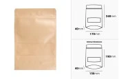 Торбички тип ДОЙ ПАК 170x40x240 mm, с цип, с прозорец - 100 бр. Торбички тип ДОЙ ПАК 170x40x240 mm, с цип, с прозорец - 100 бр.