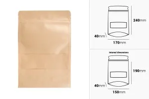 Торбички тип ДОЙ ПАК  170x40x240 mm, с цип, с  прозорец - 100 бр.-2