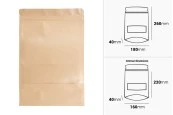 Хартиени торбички тип ДОЙ ПАК с прозорец 180x40x260 mm - 100 бр. Хартиени торбички тип ДОЙ ПАК с прозорец 180x40x260 mm - 100 бр.