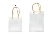 Пластмасова подаръчна торбичка 160x100x180 mm полупрозрачна с дръжка - 12 бр. Пластмасова подаръчна торбичка 160x100x180 mm полупрозрачна с дръжка - 12 бр.