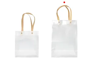 Пластмасова подаръчна торбичка 180x100x260 mm полупрозрачна с дръжка - 12 бр.-5