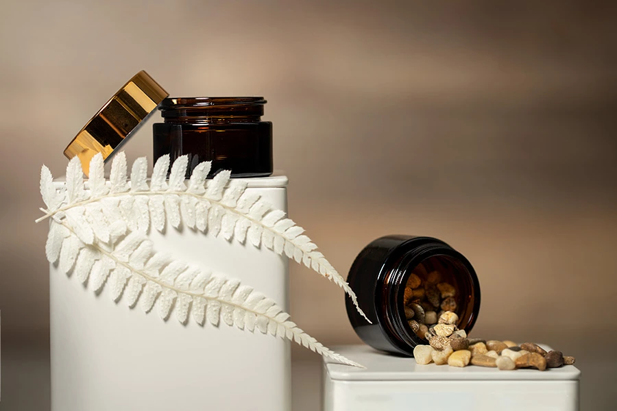 Стъклено карамелено бурканче за крем 15 мл - без капачка-изображение_група