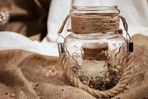 Декоративен стъклен буркан  2000 ml с дръжка без капачка с размери  110x180 mm-5