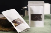Крафт торбички тип Doy Pack, с "цип" затваряне с прозорец с размери 120x40x200 mm - 100 бр. Крафт торбички тип Doy Pack, с "цип" затваряне с прозорец с размери 120x40x200 mm - 100 бр.