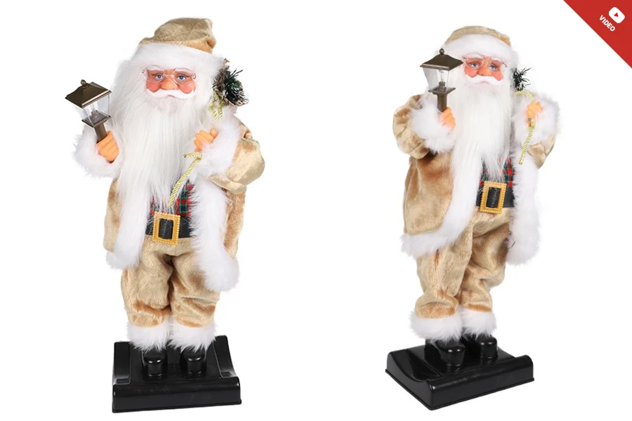 Декоративен Дядо Коледа (движещ се )  с фенер и музика - височина 65 см-изображение_продукт