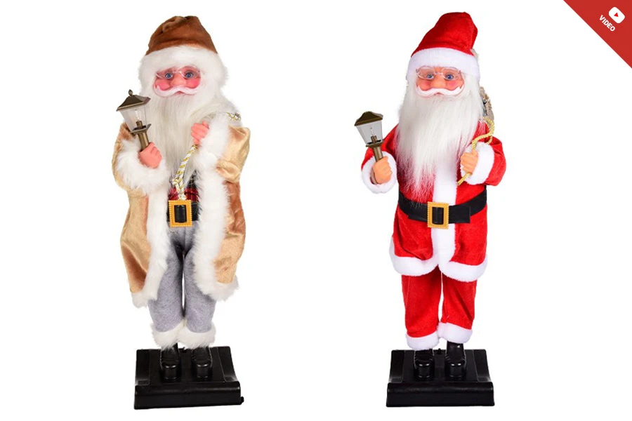Декоративен Дядо Коледа с фенер, с музика - 75 см-изображение_продукт