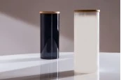 Стъклени буркани 85x200 mm с дървена херметическа капачка Стъклени буркани 85x200 mm с дървена херметическа капачка
