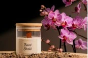 Ръчно изработена ароматна свещ с дървен фитил  Forest Orchid - 110 гр.-изображение_размери