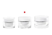 Луксозна кръгла акрилна кутийка за крем 10 мл с пластмасова  капачка и  вътрешен уплътнител - 12 бр.-изображение_група