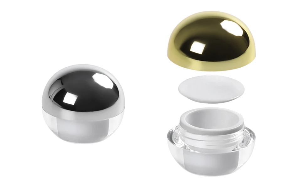 Луксозно кръгло бурканче за крем 5 мл Акрил,  с капачка и с вътрешен уплътнител  - 12 бр.-изображение_продукт