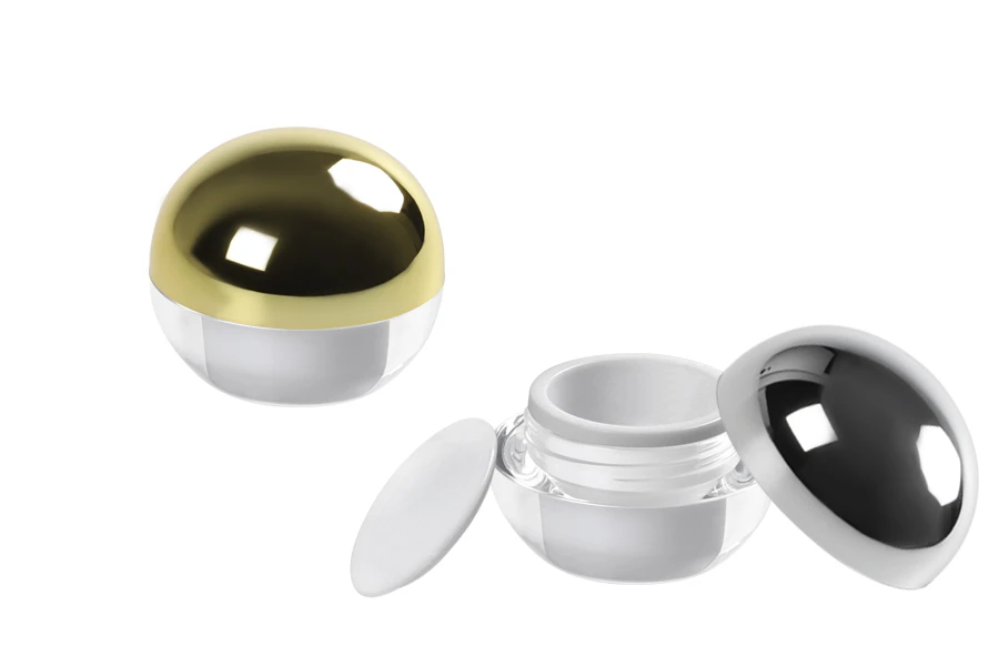 Луксозно кръгло бурканче за крем 5 мл Акрил,  с капачка и с вътрешен уплътнител  - 12 бр.-изображение_група