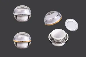 Kavanoz akrilik elegant 5 ml i rrumbullakët, me mbulesë-mbrojtëse në kapak dhe plastike në kavanoz - 12 copë-изображение_продукт