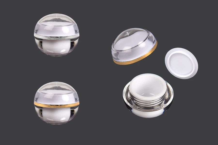 Kavanoz akrilik elegant 5 ml i rrumbullakët, me mbulesë-mbrojtëse në kapak dhe plastike në kavanoz - 12 copë-изображение_продукт