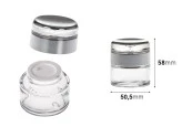 Стъклен буркан 30 мл с пластмасова акрилна луксозна капачка и вътрешен уплътнител Стъклен буркан 30 мл с пластмасова акрилна луксозна капачка и вътрешен уплътнител-изображение_размери