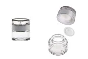 Стъклен буркан 30 мл с пластмасова акрилна луксозна капачка и вътрешен уплътнител Стъклен буркан 30 мл с пластмасова акрилна луксозна капачка и вътрешен уплътнител-изображение_продукт