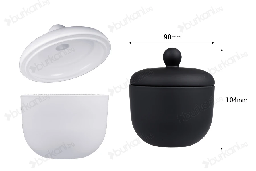 Стъклен буркан 220 мл с размер 90х104 мм със стъклена капачка-изображение_размери