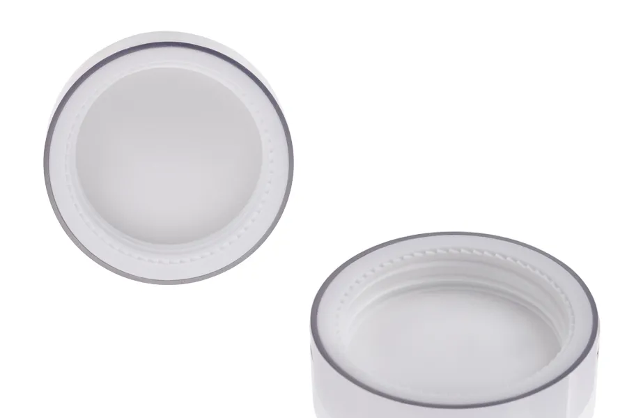 Стъклено луксозно бурканче за крем 100 мл със златиста или сребриста капачка-изображение_група