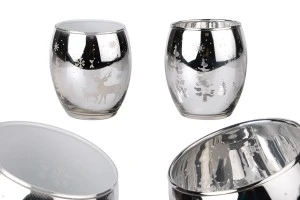 Коледен Декоративен стъклен буркан 380 мл за свещи -изображение_продукт