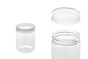 Пластмасови буркани  140 ml (PET) 55x73 mm с прозрачна капачка - 12 бр.-1