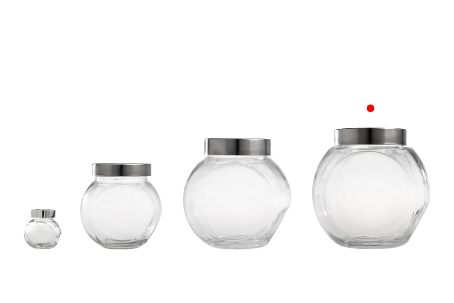 Стъклен буркан 2000 мл със сребриста капачка-изображение_група