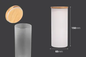 Стъклени буркани с размер  65x150 mm  с дървена херметическа капачка-2