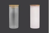 Стъклени буркани с размер 65x150 mm с дървена херметическа капачка Стъклени буркани с размер 65x150 mm с дървена херметическа капачка