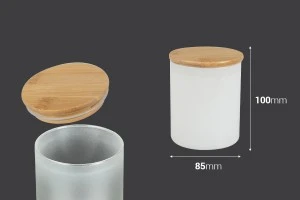 Стъклени буркани с размер  85x100 mm с херметическа дървена капачка-2