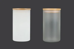 Стъклени буркани с размер  85x150 mm с дървена херметическа капачка-5