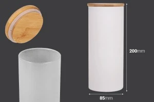 Стъклени буркани  85x200 mm  с дървена херметическа капачка-2