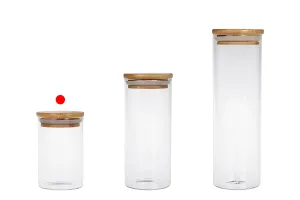 Стъклен буркан от 250 ml с дървена херметическа капачка-7
