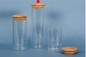 Стъклен буркан 1000 мл с дървена херметическа капачка